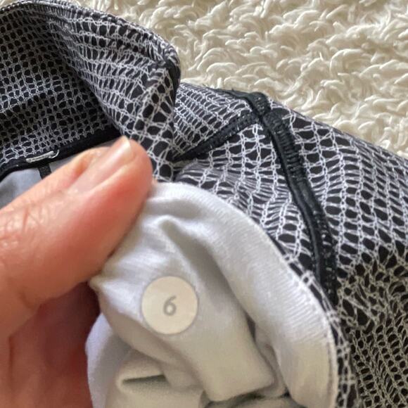 Lululemon Wunder Under Pant III Fall Net White Black Size 6 - Picture 9 of 11